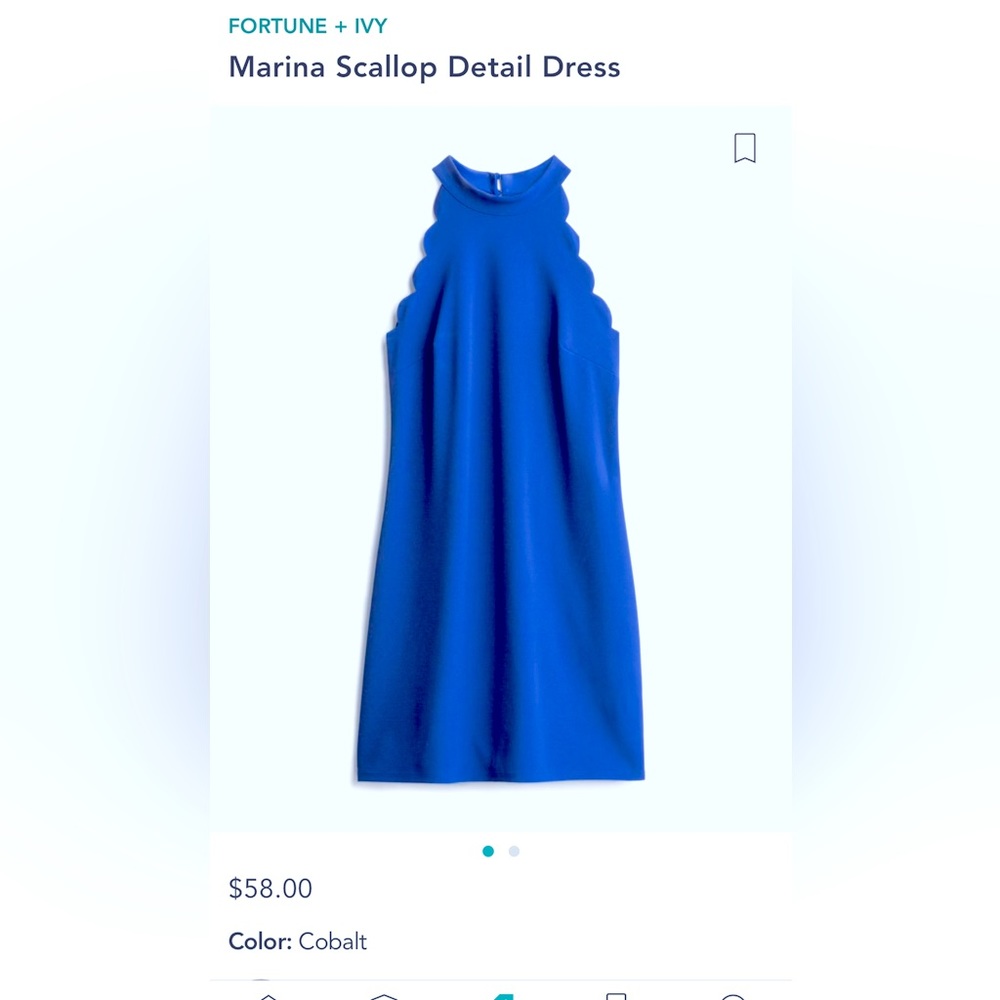 Fortune + Ivy Marina Scallop Detail Dress